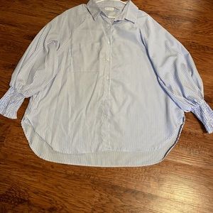 Blouse oversized blue and white